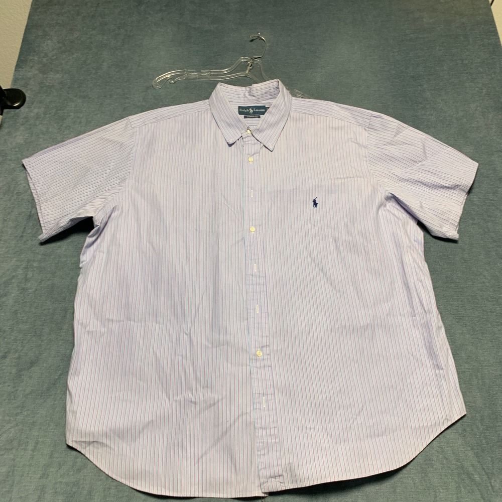 Ralph Lauren Dress Pants Mens 18.5 34/35 Multicolor Logo Striped Button Down